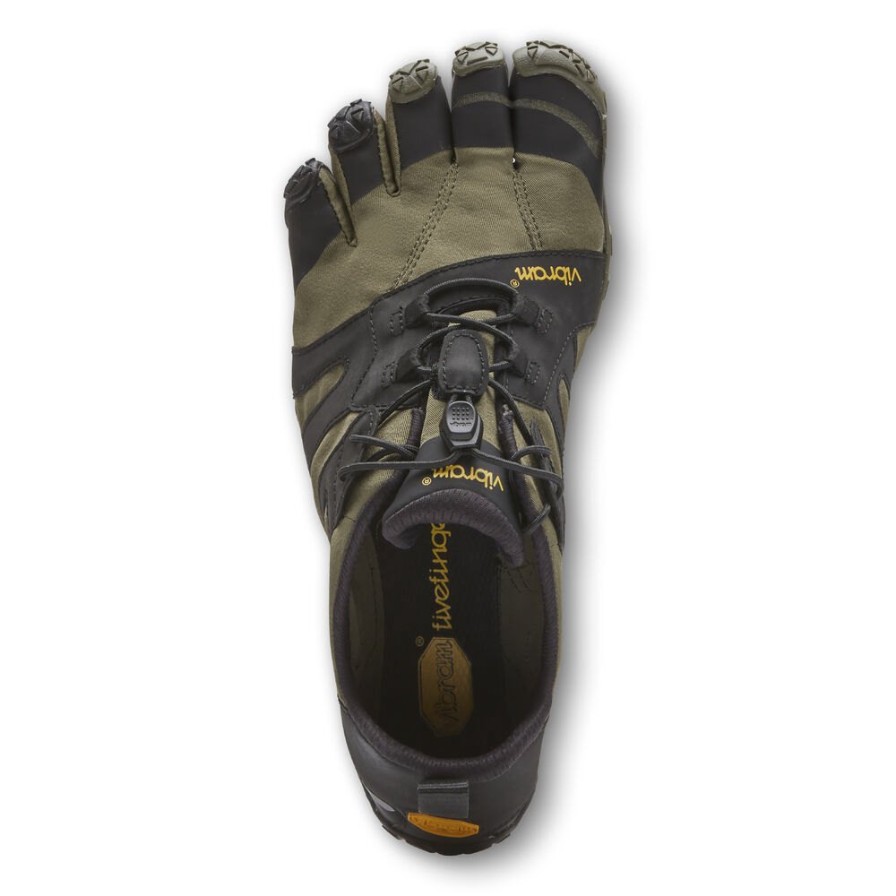 Vibram Five Fingers Mens Running Shoes - Olive/Black - V-Trail 2.0 - 37560-CUTG